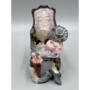 Victorian Style Chair With Shoes, Gloves, Umbrella Figurine